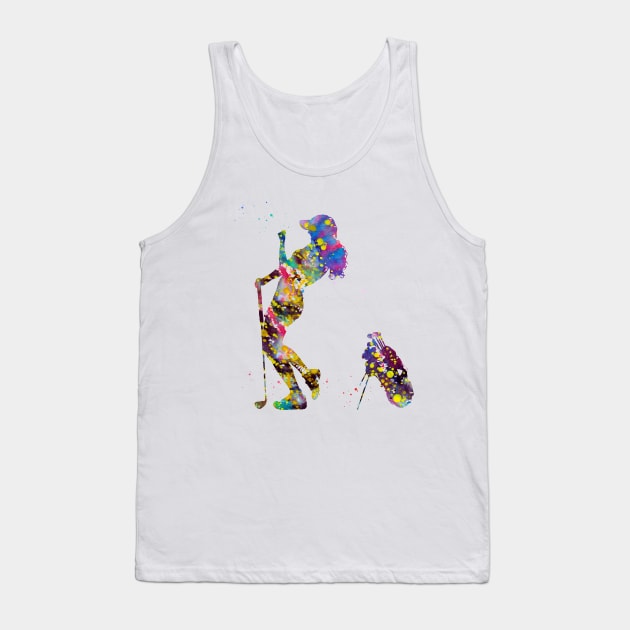 Girl golfer Tank Top by erzebeth